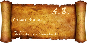Anton Bercel névjegykártya